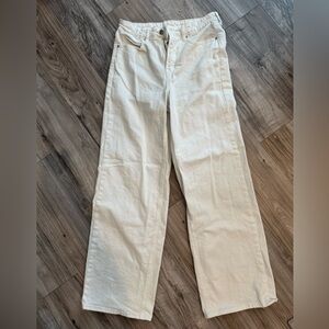 Old Navy White Jeans Size 4 Extra High Rise Sky Hi Wide Leg Secret Smooth Pocket